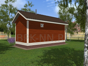 Баня каркасная 3х7 с крыльцом К032
