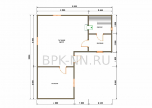 Каркасная баня 9х8 угловая К068